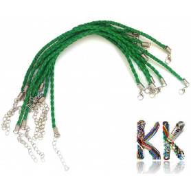 Splétaný náhrdelníkový řemínek s karabinkou - imitace kůže - ∅ 13 cm