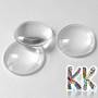 Clear glass semicircular cabochon with a diameter of 25 mm and a height of 6 mm with a flat underside.THE PRICE IS FOR 1 PCS.