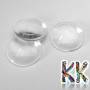 Clear glass semicircular cabochon with a diameter of 20 mm and a height of 5.5 mm with a flat underside.THE PRICE IS FOR 1 PCS.
