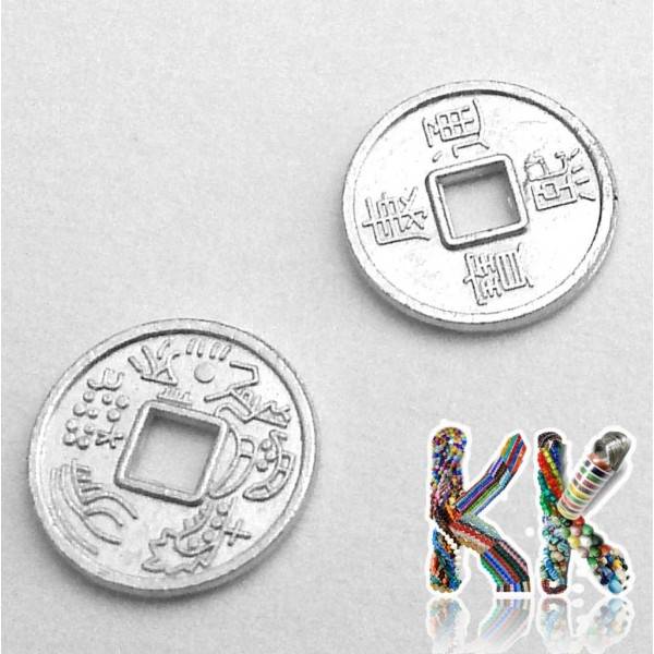 PendantZinc alloy pendant - Chinese lucky coin - Ø 10 x 1 German Chinese lucky coin - ∅ 10 x 1 mm