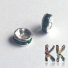 Kovový oddělovací korálek - rondelka s kamínky  - ∅ 6 x 3 mm