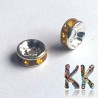 Kovový oddělovací korálek - rondelka s kamínky  - ∅ 8 x 3,5 mm