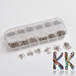 Box with stainless steel rings - mix of sizes ∅ 4-6 mm