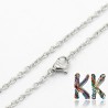 Stainless steel necklace chain with carabiner - length 49 cm