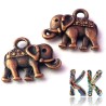 Elephant pendant with saddle - 17 x 15 x 2 mm