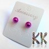 Plated plastic pearl stud earrings - ∅ 8 and 15.5 mm