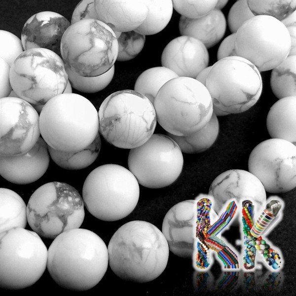 Natural howlite beads - ∅ 8 mm - ball 