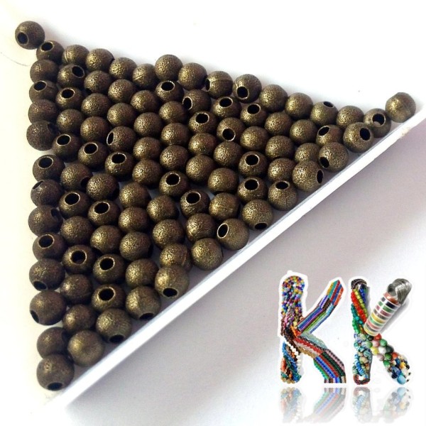 Brass beads with stardust - ∅ 4 mm