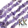 Tumbled beads in the shape of small fragments made of natural amethyst with dimensions of 4-10 x 4-6 x 2-4 mm and with a hole for a thread with a diameter of 1 mm. The beads are absolutely natural and their surface is protected by colored wax.
1 g contains about 4 pieces (which represents about 1 cm when stringing fragments on a string).
Country of origin: Brazil
THE PRICE IS FOR 1 g.