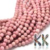 Tumbled round beads made of rhodonite mineral with a diameter of 8-9 mm with a hole for a thread with a diameter of 1 mm. The beads are completely natural without any dye.
Country of origin: Brazil
THE PRICE IS FOR 1 PCS.