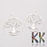 Tibetan-style zinc alloy pendant in the shape of a tree of life with a colored finish measuring 23.5 x 20 x 0.5 mm and with an eyelet for a 3 mm diameter thread. Zinc alloy pendants are commonly referred to as jewelry metal pendants.
THE PRICE IS FOR 1 PIECE.