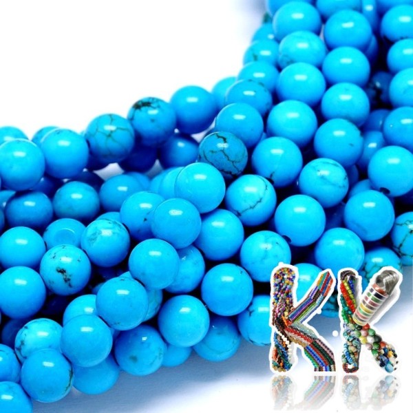 Natural blue sinkiang turquoise - ∅ 8 mm - ball