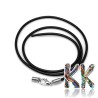 Necklace cord made of smooth rubber (slightly rubber) with a length of 42.5 cm, thickness 3 mm and a carabiner.THE PRICE IS FOR 1 PCS.