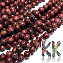 Red sandalwood beads - ∅ 8 mm - ball
