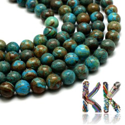 Natural chrysokol - ∅ 8 mm - marbles