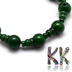 Natural jade - ∅ 10 x 16.5 mm - three-pointed and guru bead