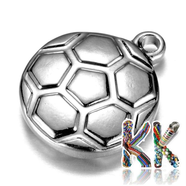 Přívěsek z 304 nerezové ocele - fotbalový míč - 15,5 x 12 x 3,5 mm