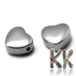 304 Stainless steel separating bead - heart - 10 x 11.5 x 5.5 mm