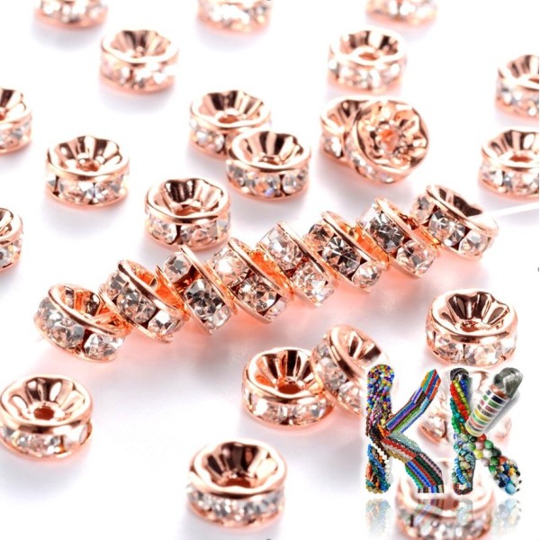 Brass chaton roundel - rose gold - ∅ 8 x 3.8 mm - quality AAA