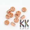 Brass chaton roundel - rose gold, wavy - ∅ 8 x 3.8 mm - quality AAA