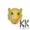 Very luxurious brass spacer beads set with real cubic zircons in a clear color, zircons in an emerald green color are set in the eyes. The beads have the shape of a leopard head measuring 11 x 11 x 6.5 mm with a hole for a thread with a diameter of 1 mm.
THE PRICE IS FOR 1 PIECE.