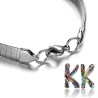304 flat stainless steel wrist chain with carabiner - length 19 cm