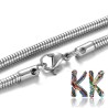 304 Snake stainless steel necklace chain with carabiner - length 60 cm