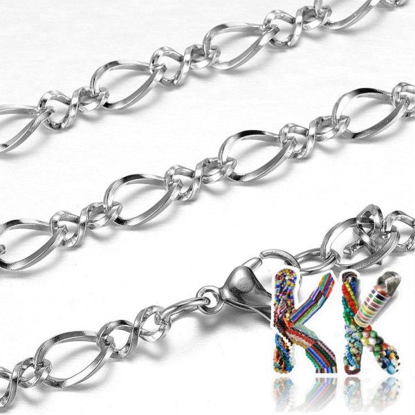 304 Nerezový náhrdelníkový řetízek s karabinkou - délka 49 cm