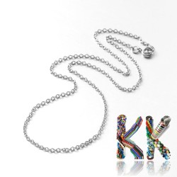 316 Stainless steel necklace chain with spring ring - length 70.5 cm