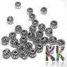 Zinc alloy round beads in the shape of a knurled ball with a diameter of 4 mm and a hole for a thread with a diameter of 1 mm. Zinc alloy is comonly referred to as jewelry metal.
THE PRICE IS FOR 1 PCS.
