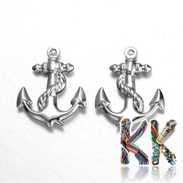 316 stainless steel pendant - anchor - 24 x 18.5 x 3 mm