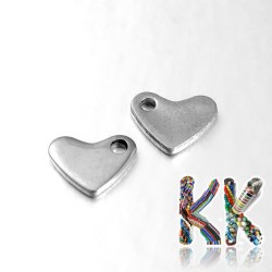 Pendant made of 304 stainless steel - heart - 5 x 7 x 1 mm