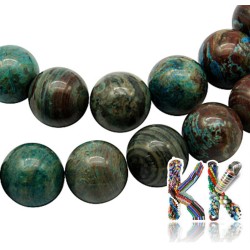 Natural chrysokol - ∅ 6 mm - marbles
