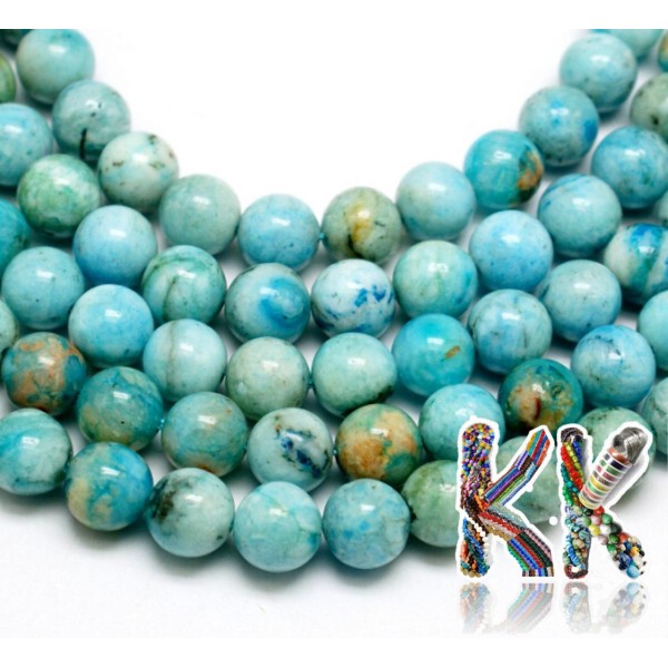 Natural hemimorphite - ∅ 4 mm - stained beads