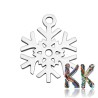 Pendant made of 304 stainless steel - snowflake - 15.4 x 11.7 x 1 mm