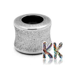 304 Wide-threaded stainless steel bead with stardust - tube - ∅ 9 x 11 mm