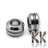 304 Wide-threaded stainless steel bead - barrel - 11 x 11 x 6.5 mm