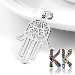 Pendant made of 304 stainless steel - hamsa - 30.5 x 21.5 x 1 mm