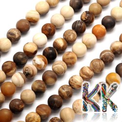 Přírodní zmatnělé zkamenělé dřevo - ∅ 8 mm - kulička