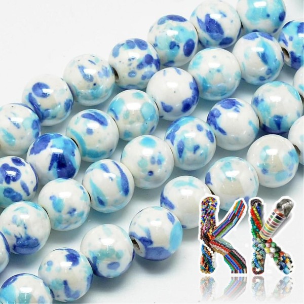 Porcelain beads - painted, glazed - ∅ 9 mm - beads