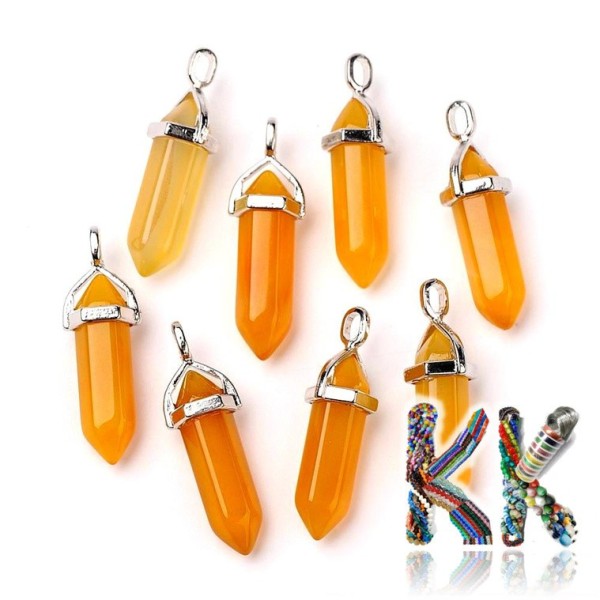 Natural agate - 39 x 12 mm - colored pendants - prism
