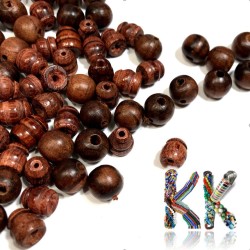 Wooden bead - ∅ 10 x 18.5 mm - three-pointed and guru bead
