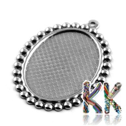 Oval pendant with 304 stainless steel bed - for cabochon 25 x 18 mm