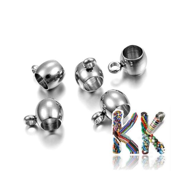 304 stainless steel bead with eye - 9 x 6 x 5 mm