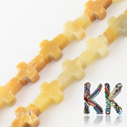 Přírodní zlatý topaz - kříž - 16-17 x 12-13 x 4-6 mm