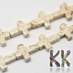 Natural white turquoise - cross - 20 x 16 x 6 mm