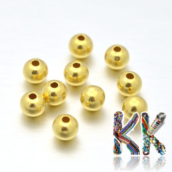 Sterling silver separating bead (925 Ag) - surface 24 K gold - ball - ∅ 2 mm