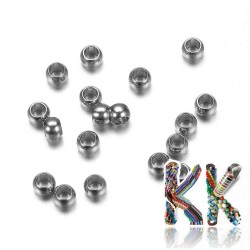 316 stainless steel crimp beads - ∅ 2 x 1.5 mm - quantity 1 g (approx. 70 pcs)