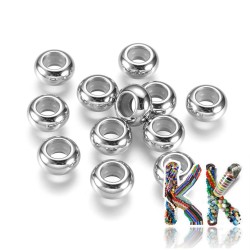 304 stainless steel crimp beads - ∅ 9 x 4.5 mm