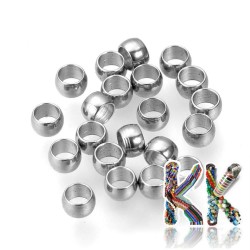 304 stainless steel crimp beads - ∅ 3 x 2 mm - quantity 1 g (approx. 30 pcs)